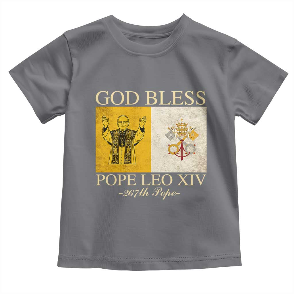 God Bless Pope Leo XIV Toddler T Shirt 267th Pope Vatican Flag