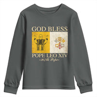 God Bless Pope Leo XIV Youth Sweatshirt 267th Pope Vatican Flag