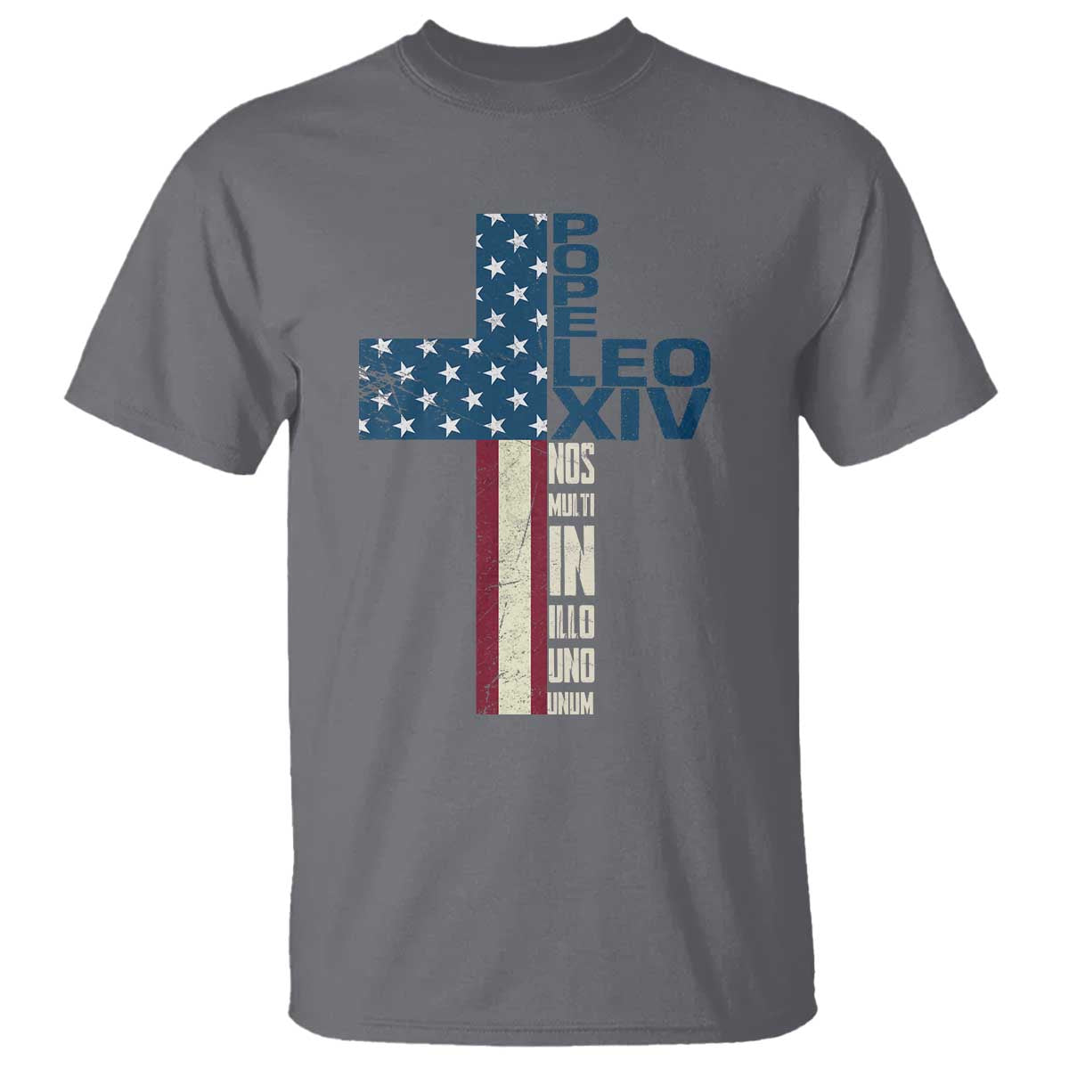 267th Pope Leo XIV T Shirt Nos Multi In Illo Uno Unum American Cross