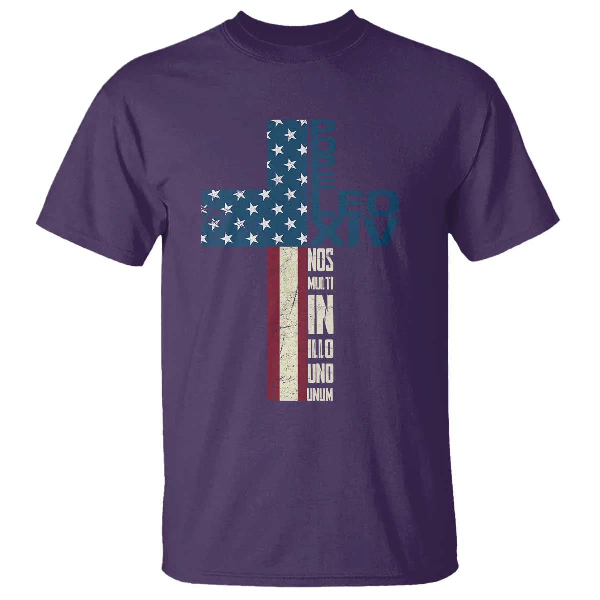 267th Pope Leo XIV T Shirt Nos Multi In Illo Uno Unum American Cross