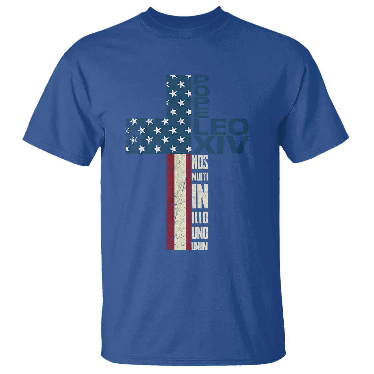 267th Pope Leo XIV T Shirt Nos Multi In Illo Uno Unum American Cross