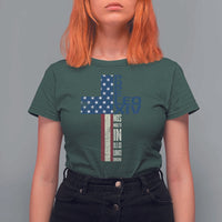 267th Pope Leo XIV T Shirt For Women Nos Multi In Illo Uno Unum American Cross