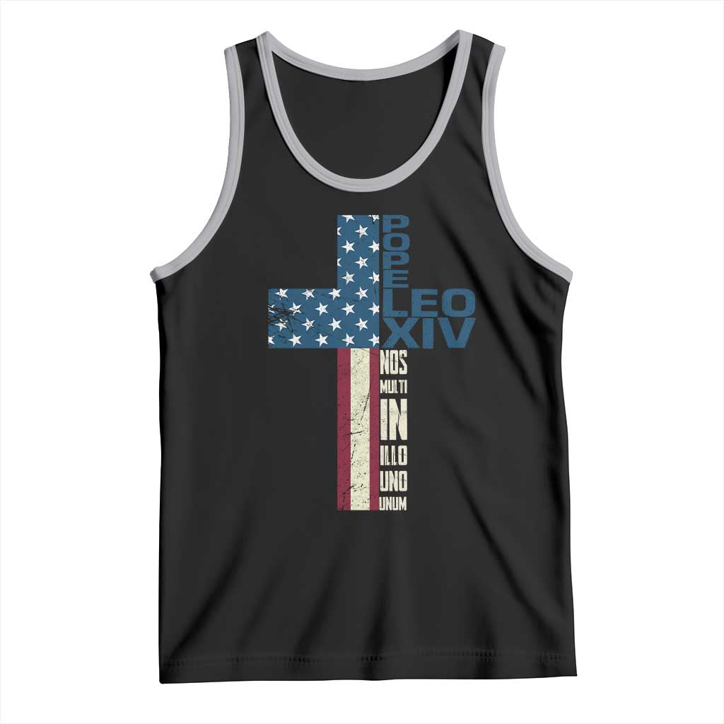 267th Pope Leo XIV Tank Top Nos Multi In Illo Uno Unum American Cross