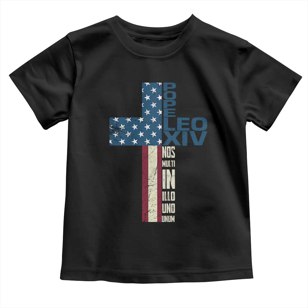 267th Pope Leo XIV Toddler T Shirt Nos Multi In Illo Uno Unum American Cross