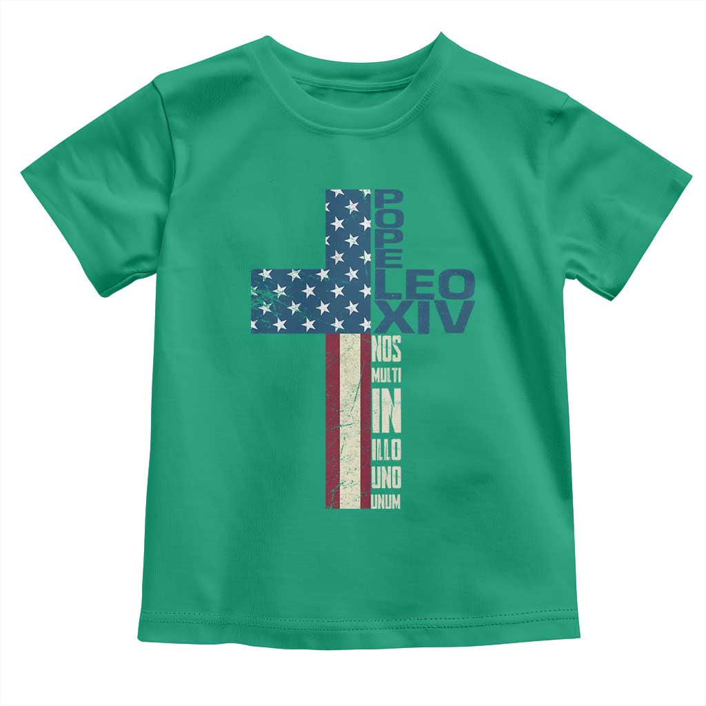 267th Pope Leo XIV Toddler T Shirt Nos Multi In Illo Uno Unum American Cross