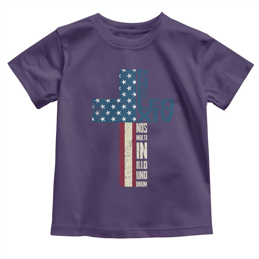 267th Pope Leo XIV Toddler T Shirt Nos Multi In Illo Uno Unum American Cross