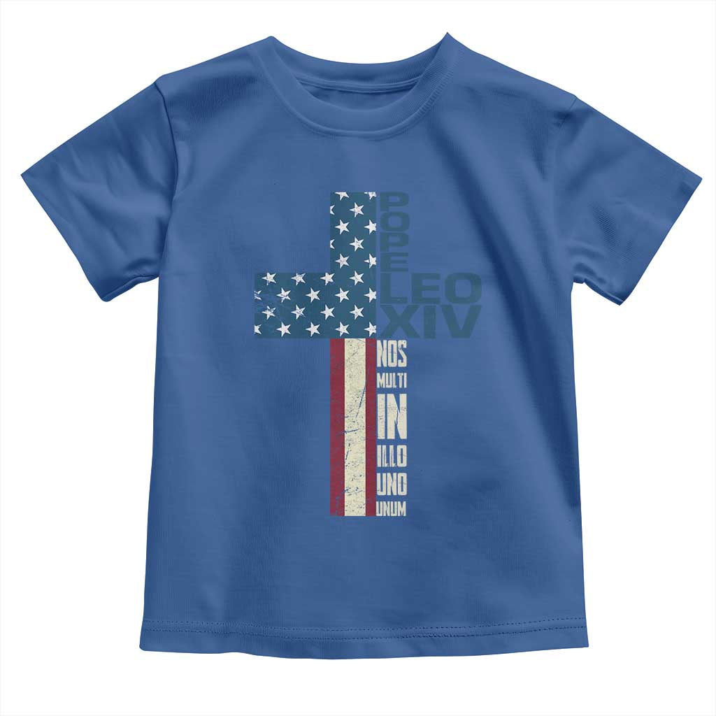 267th Pope Leo XIV Toddler T Shirt Nos Multi In Illo Uno Unum American Cross