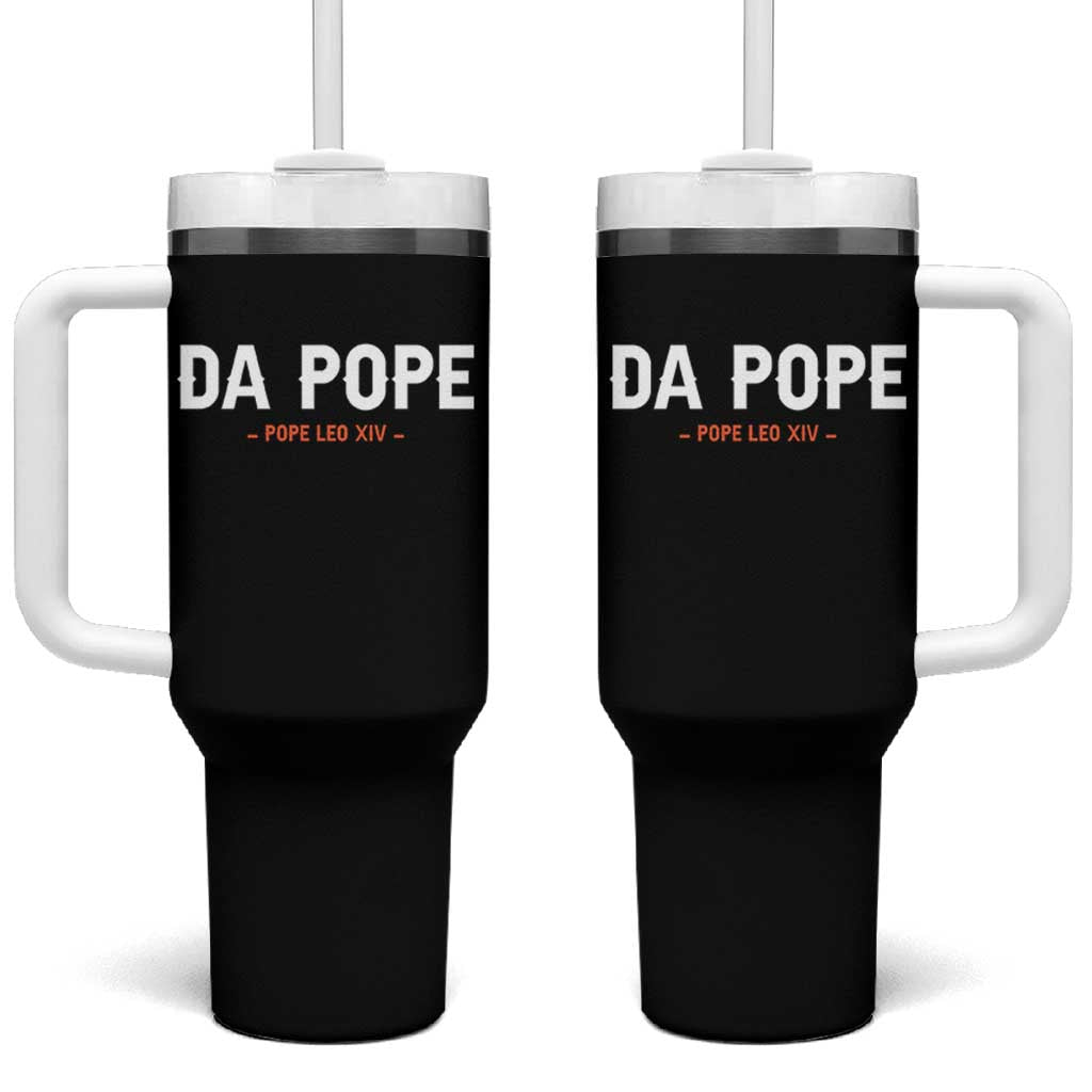 Da Pope Leo XIV Tumbler With Handle 267th Pope Catholic Chicago Pride