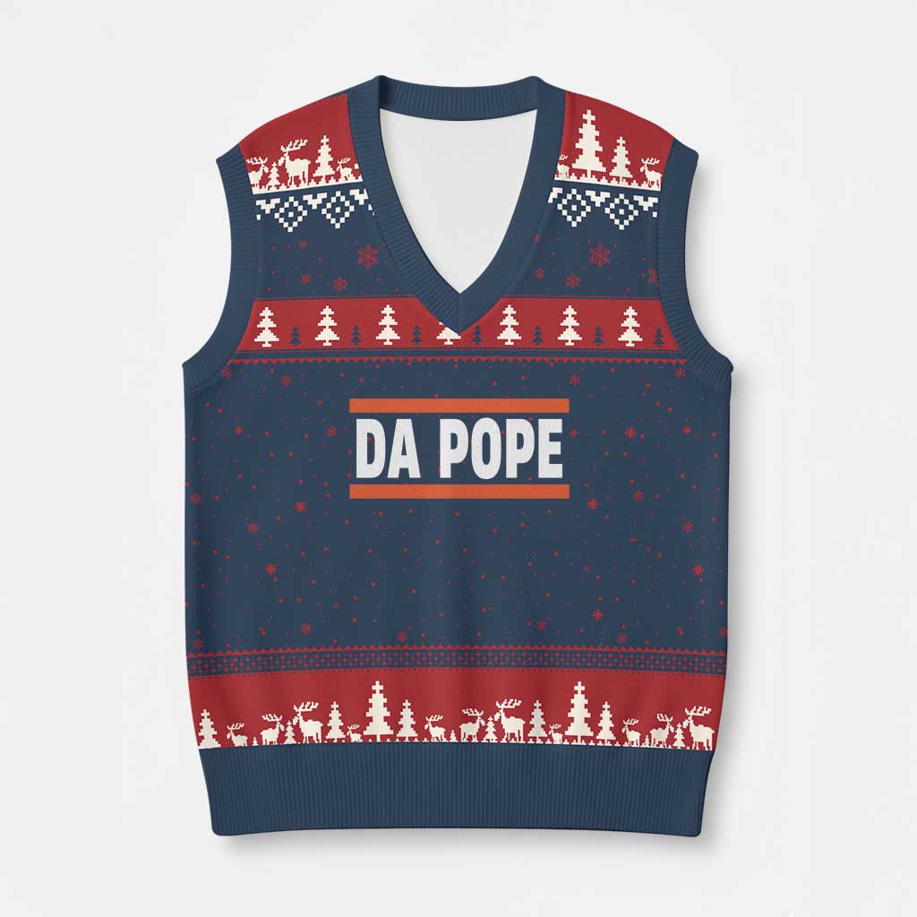 Da Pope Leo XIV V-Neck Knit Sweater Vest Cardinal Robert Francis Prevost 267th Pope - Wonder Print Shop