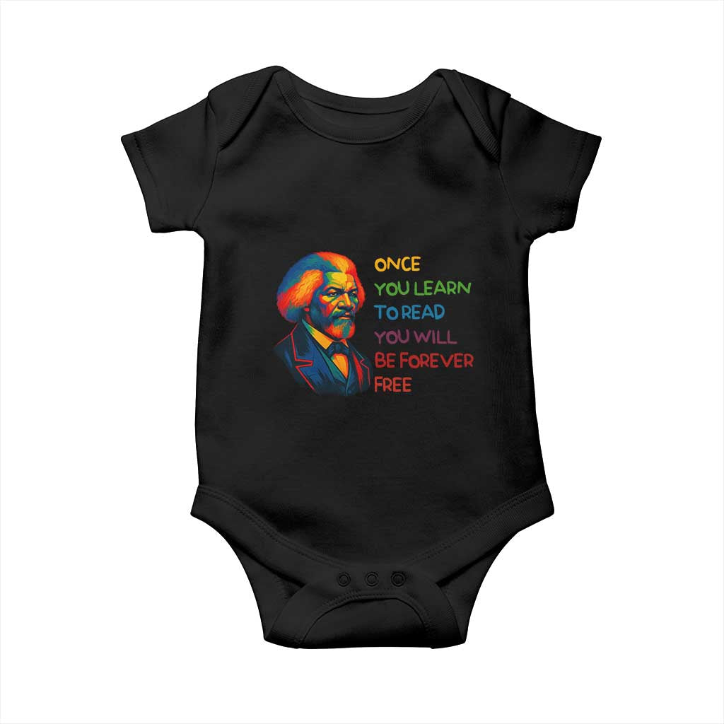 Frederick Douglass Inspirational Baby Onesie Learn to Read Be Forever Free Black Leader - Wonder Print Shop