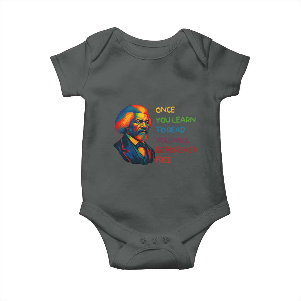 Frederick Douglass Inspirational Baby Onesie Learn to Read Be Forever Free Black Leader - Wonder Print Shop
