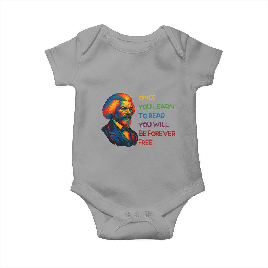 Frederick Douglass Inspirational Baby Onesie Learn to Read Be Forever Free Black Leader - Wonder Print Shop