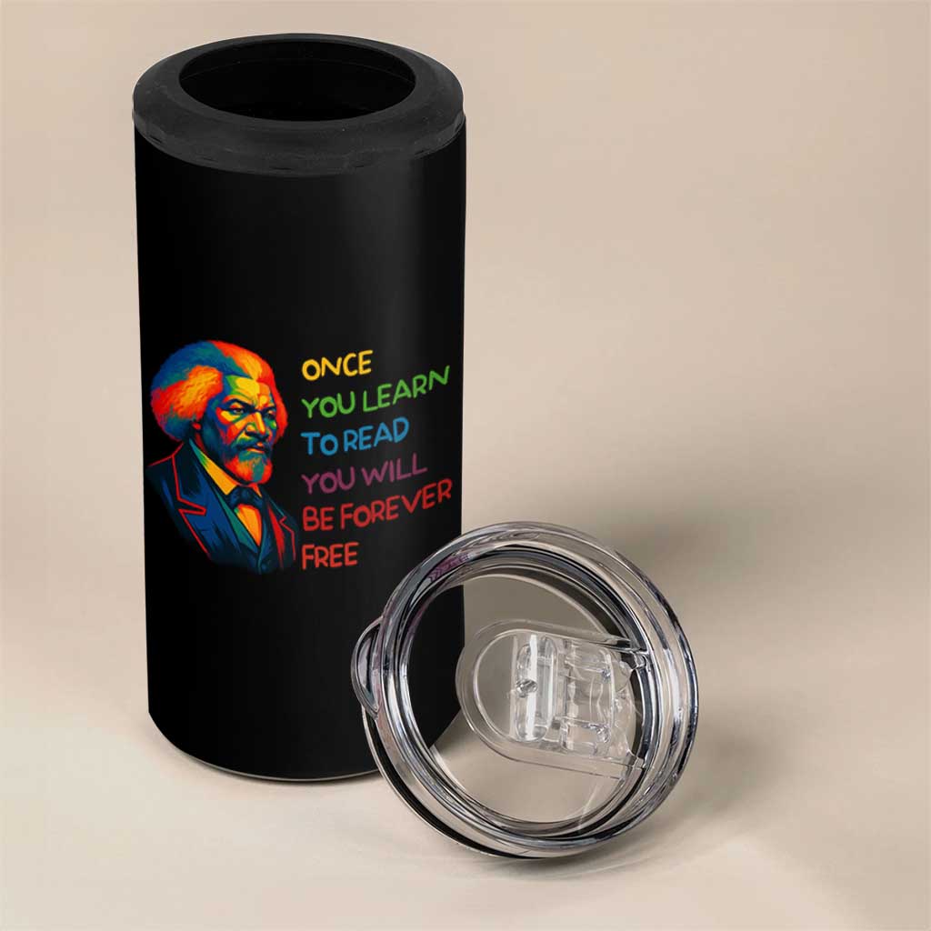 Frederick Douglass Inspirational 4 in 1 Can Cooler Tumbler Learn to Read Be Forever Free Black Leader - Wonder Print Shop