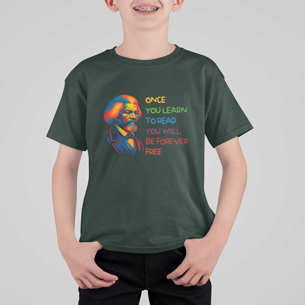 Frederick Douglass Inspirational T Shirt For Kid Learn to Read Be Forever Free Black Leader - Wonder Print Shop