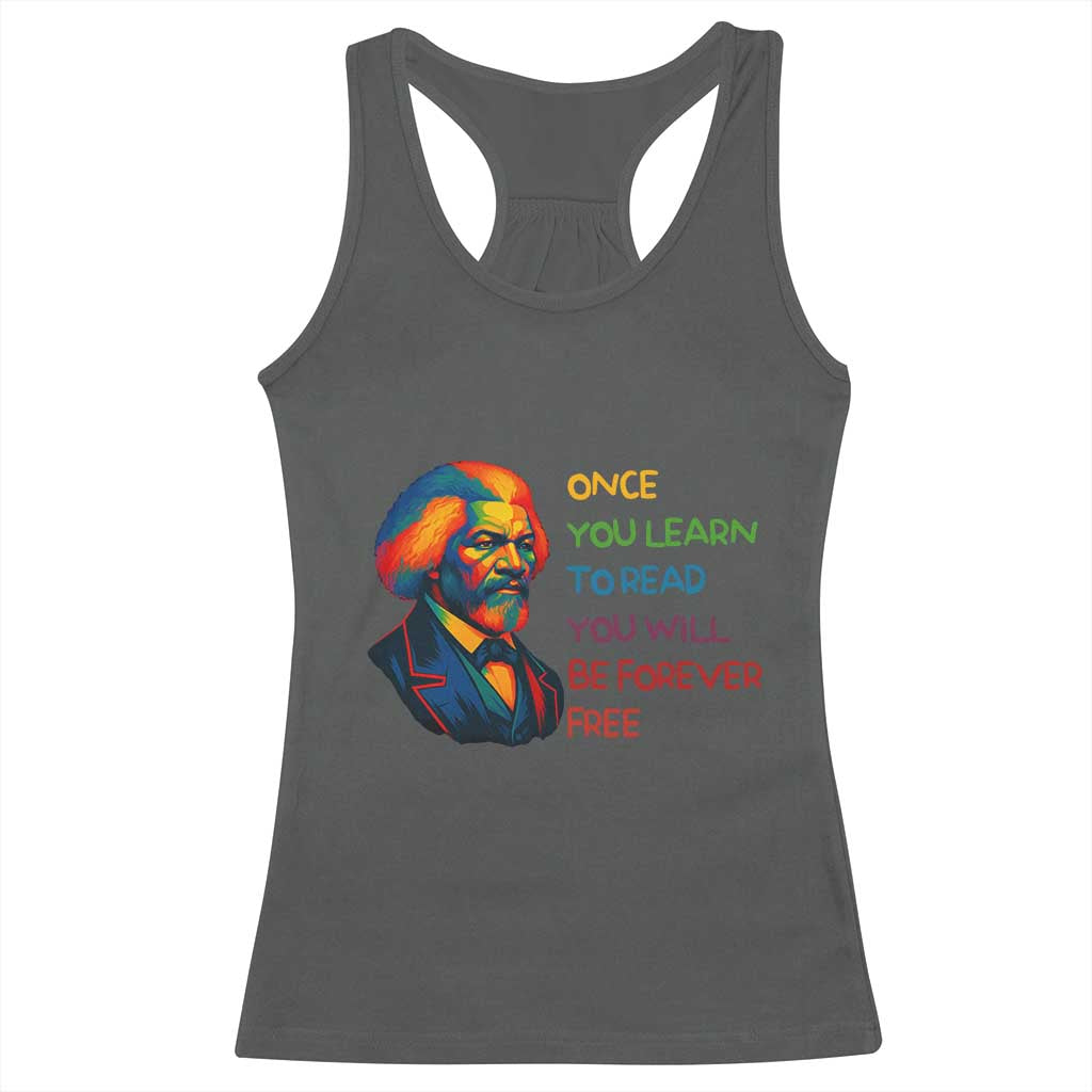 Frederick Douglass Inspirational Racerback Tank Top Learn to Read Be Forever Free Black Leader - Wonder Print Shop