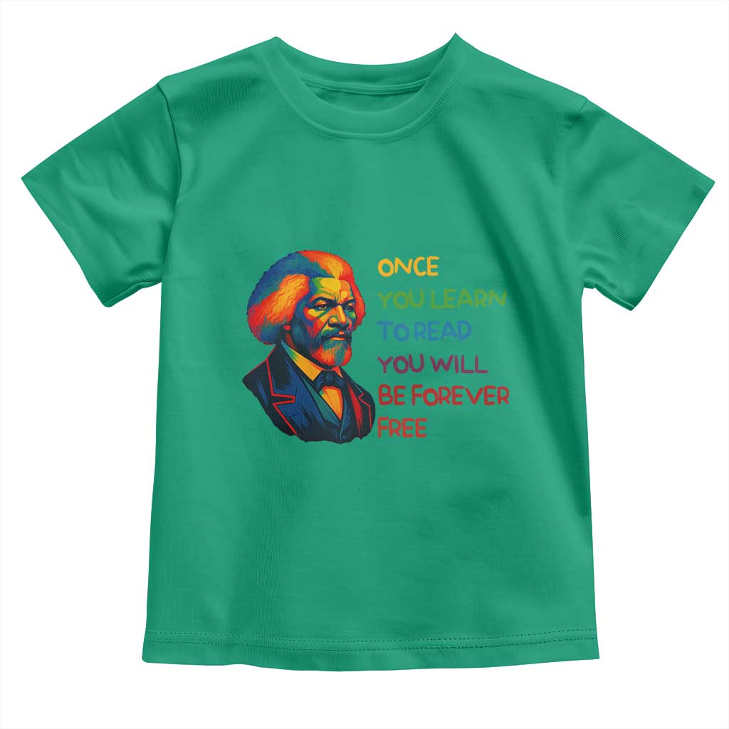 Frederick Douglass Inspirational Toddler T Shirt Learn to Read Be Forever Free Black Leader - Wonder Print Shop