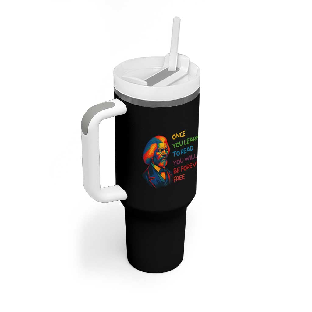 Frederick Douglass Inspirational Tumbler With Handle Learn to Read Be Forever Free Black Leader - Wonder Print Shop