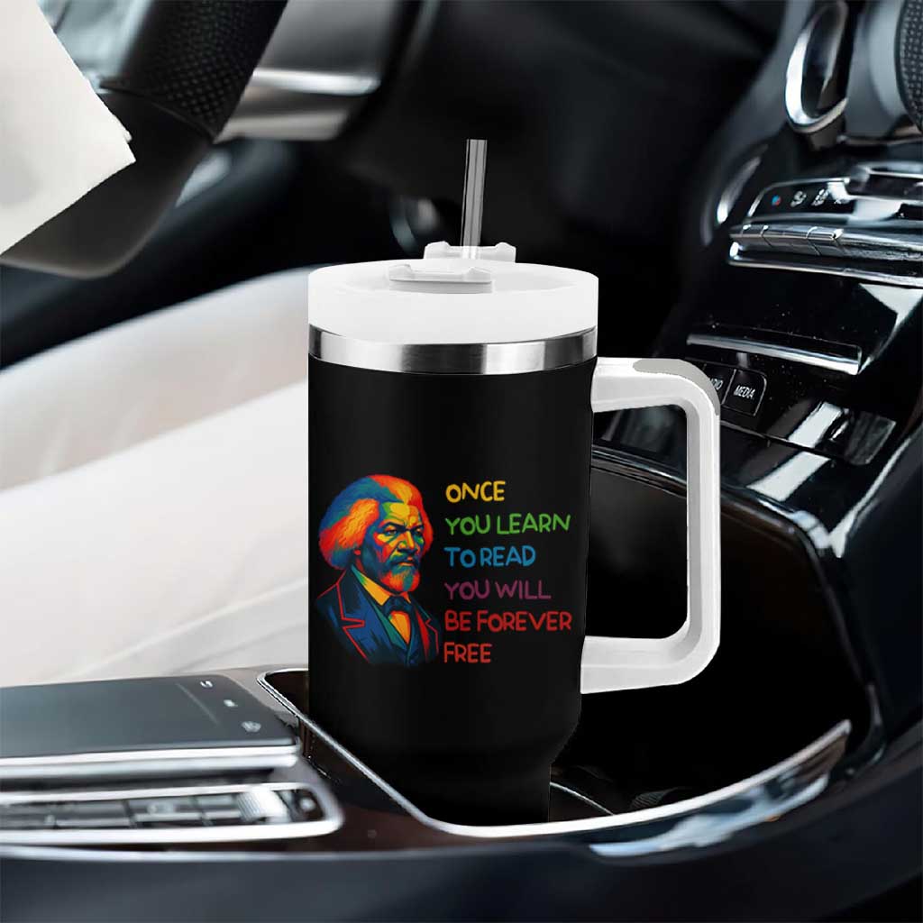 Frederick Douglass Inspirational Tumbler With Handle Learn to Read Be Forever Free Black Leader - Wonder Print Shop