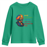 Frederick Douglass Inspirational Youth Sweatshirt Learn to Read Be Forever Free Black Leader - Wonder Print Shop