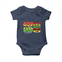 God Says I Am Baby Onesie Juneteenth Faith Black Excellence Affirmation Pan-African Colors - Wonder Print Shop