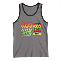 God Says I Am Tank Top Juneteenth Faith Black Excellence Affirmation Pan-African Colors - Wonder Print Shop