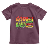 God Says I Am Toddler T Shirt Juneteenth Faith Black Excellence Affirmation Pan-African Colors - Wonder Print Shop