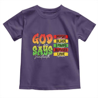 God Says I Am Toddler T Shirt Juneteenth Faith Black Excellence Affirmation Pan-African Colors - Wonder Print Shop