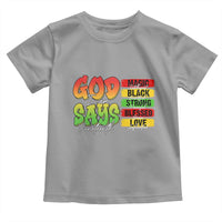 God Says I Am Toddler T Shirt Juneteenth Faith Black Excellence Affirmation Pan-African Colors - Wonder Print Shop