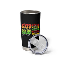 God Says I Am Tumbler Cup Juneteenth Faith Black Excellence Affirmation Pan-African Colors - Wonder Print Shop