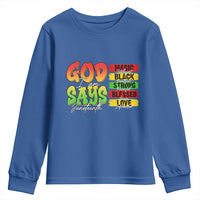 God Says I Am Youth Sweatshirt Juneteenth Faith Black Excellence Affirmation Pan-African Colors - Wonder Print Shop