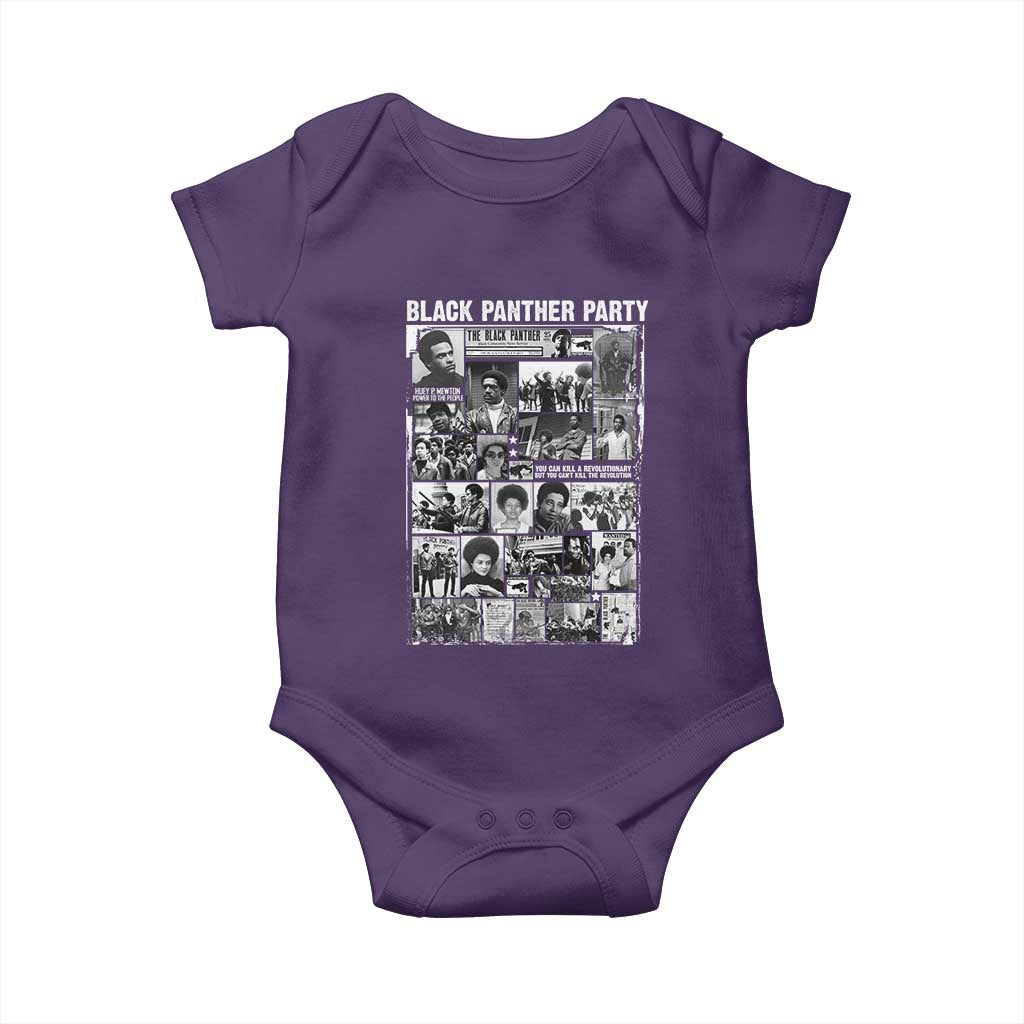 Black Panther Party Collage Baby Onesie Revolutionary Tribute to Huey P. Newton Movement Legacy - Wonder Print Shop