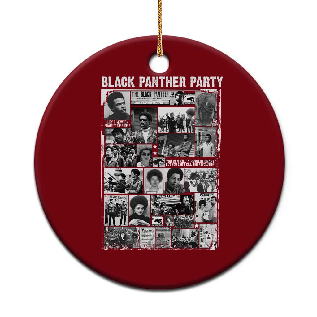Black Panther Party Collage Ceramic Ornament Revolutionary Tribute to Huey P. Newton Movement Legacy - Wonder Print Shop