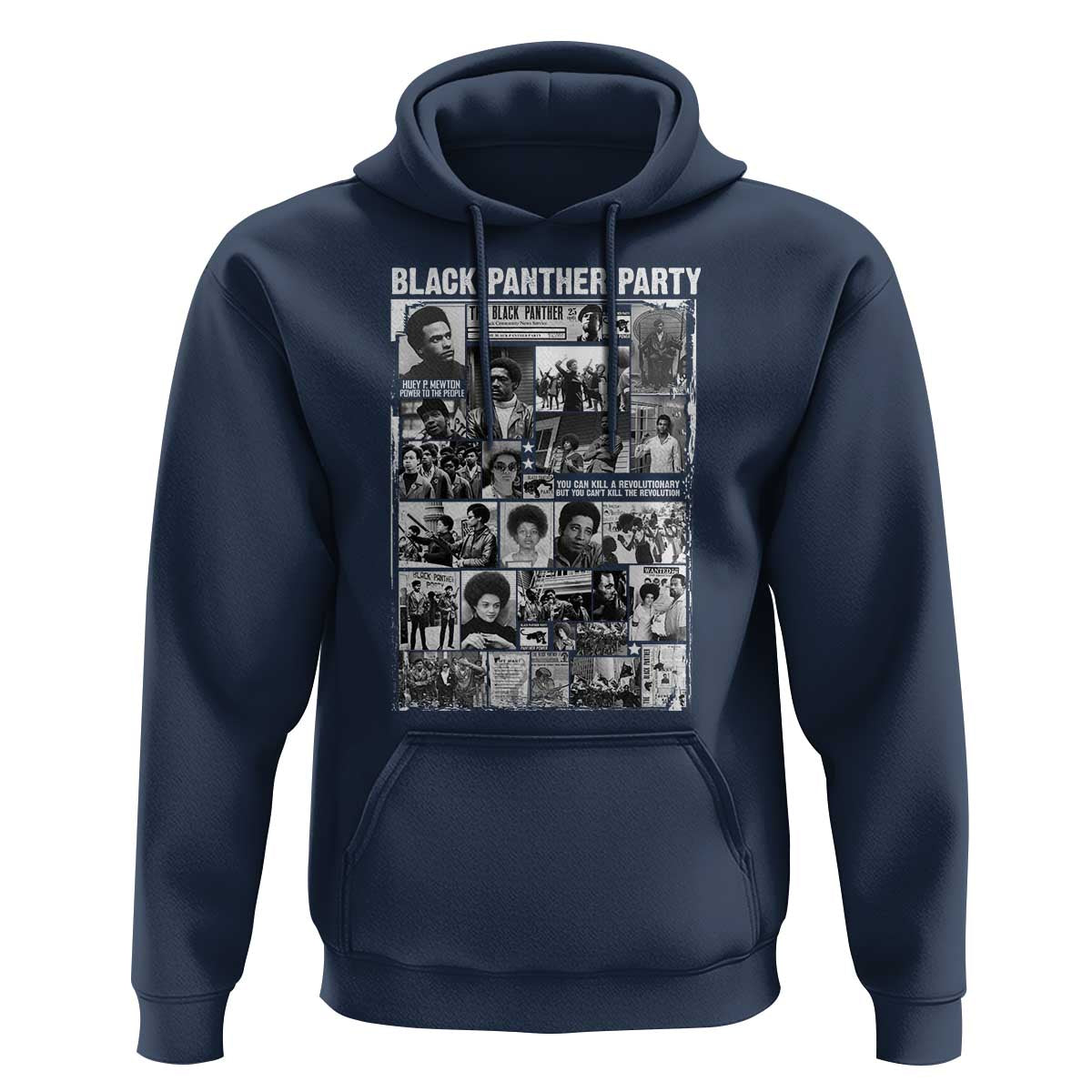 Black Panther Party Collage Hoodie Revolutionary Tribute to Huey P. Newton Movement Legacy - Wonder Print Shop