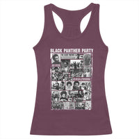 Black Panther Party Collage Racerback Tank Top Revolutionary Tribute to Huey P. Newton Movement Legacy - Wonder Print Shop