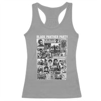 Black Panther Party Collage Racerback Tank Top Revolutionary Tribute to Huey P. Newton Movement Legacy - Wonder Print Shop
