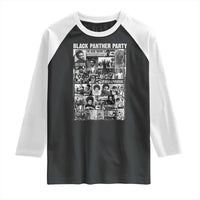 Black Panther Party Collage Raglan Shirt Revolutionary Tribute to Huey P. Newton Movement Legacy - Wonder Print Shop
