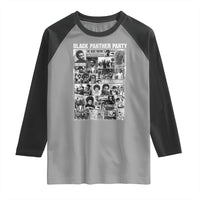 Black Panther Party Collage Raglan Shirt Revolutionary Tribute to Huey P. Newton Movement Legacy - Wonder Print Shop
