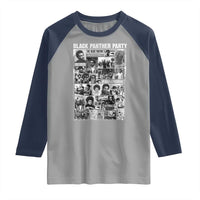 Black Panther Party Collage Raglan Shirt Revolutionary Tribute to Huey P. Newton Movement Legacy - Wonder Print Shop