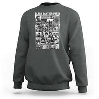 Black Panther Party Collage Sweatshirt Revolutionary Tribute to Huey P. Newton Movement Legacy - Wonder Print Shop