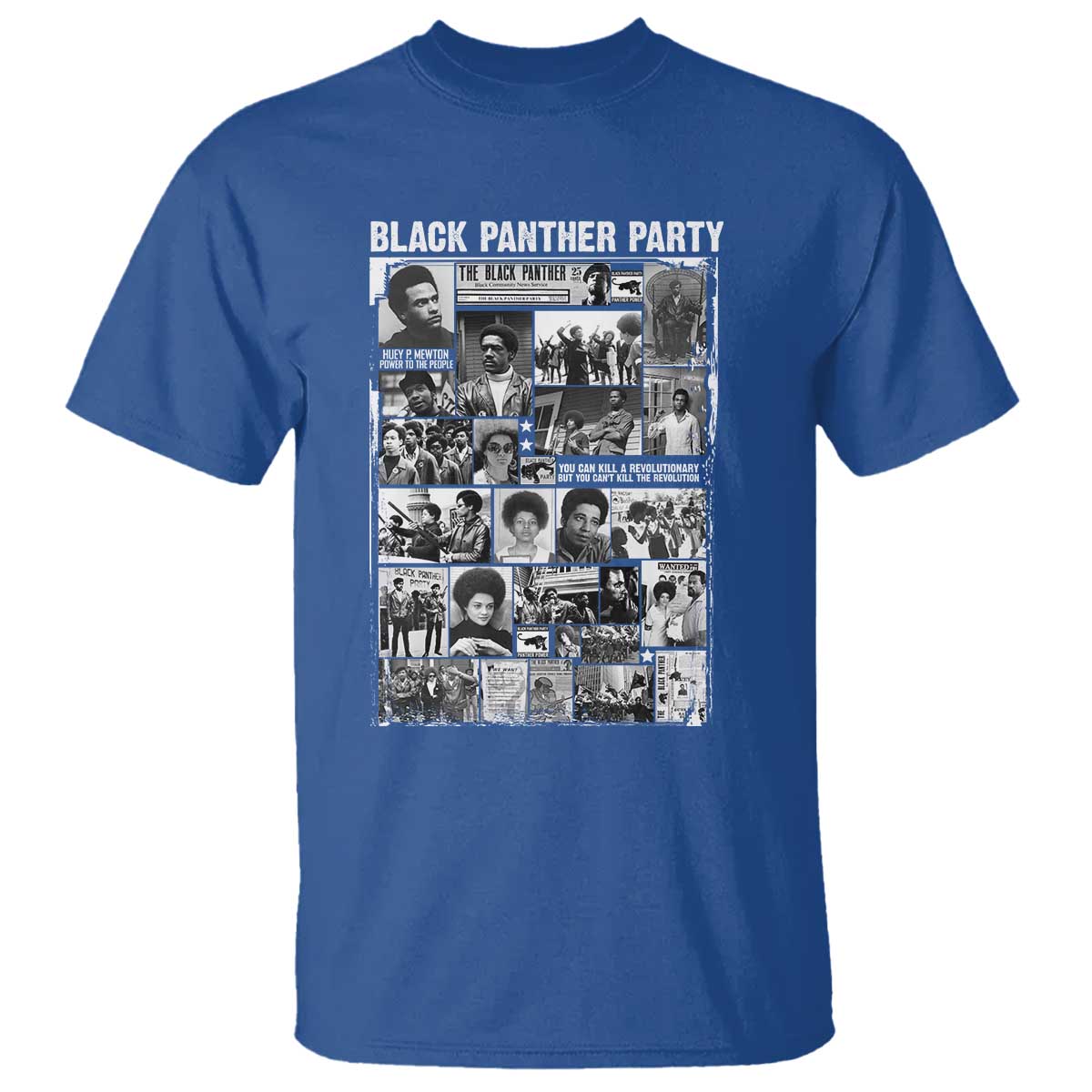 Black Panther Party Collage T Shirt Revolutionary Tribute to Huey P. Newton Movement Legacy - Wonder Print Shop