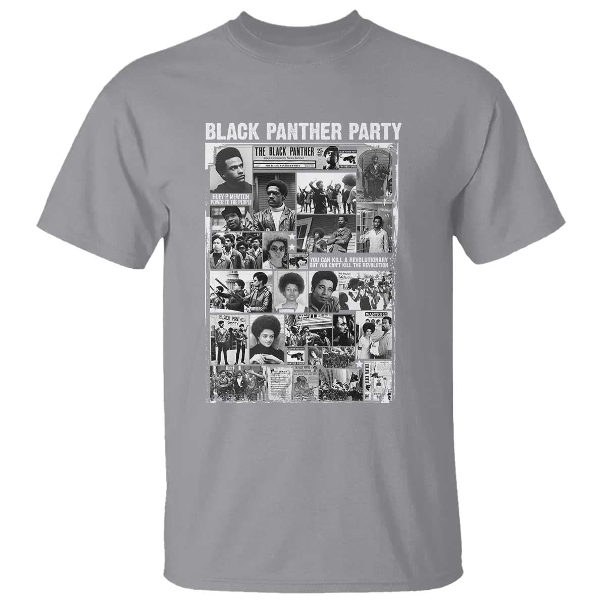 Black Panther Party Collage T Shirt Revolutionary Tribute to Huey P. Newton Movement Legacy - Wonder Print Shop