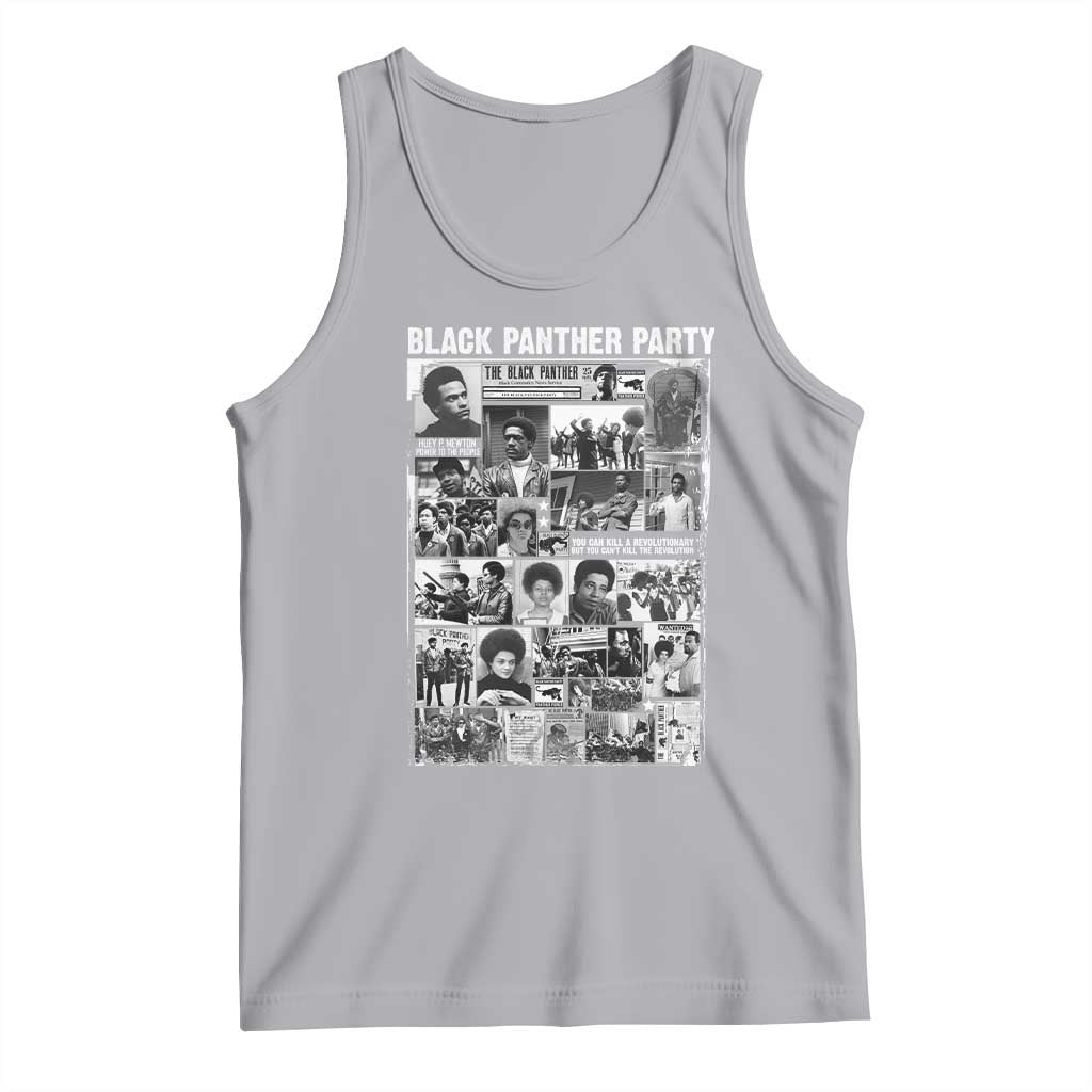Black Panther Party Collage Tank Top Revolutionary Tribute to Huey P. Newton Movement Legacy - Wonder Print Shop