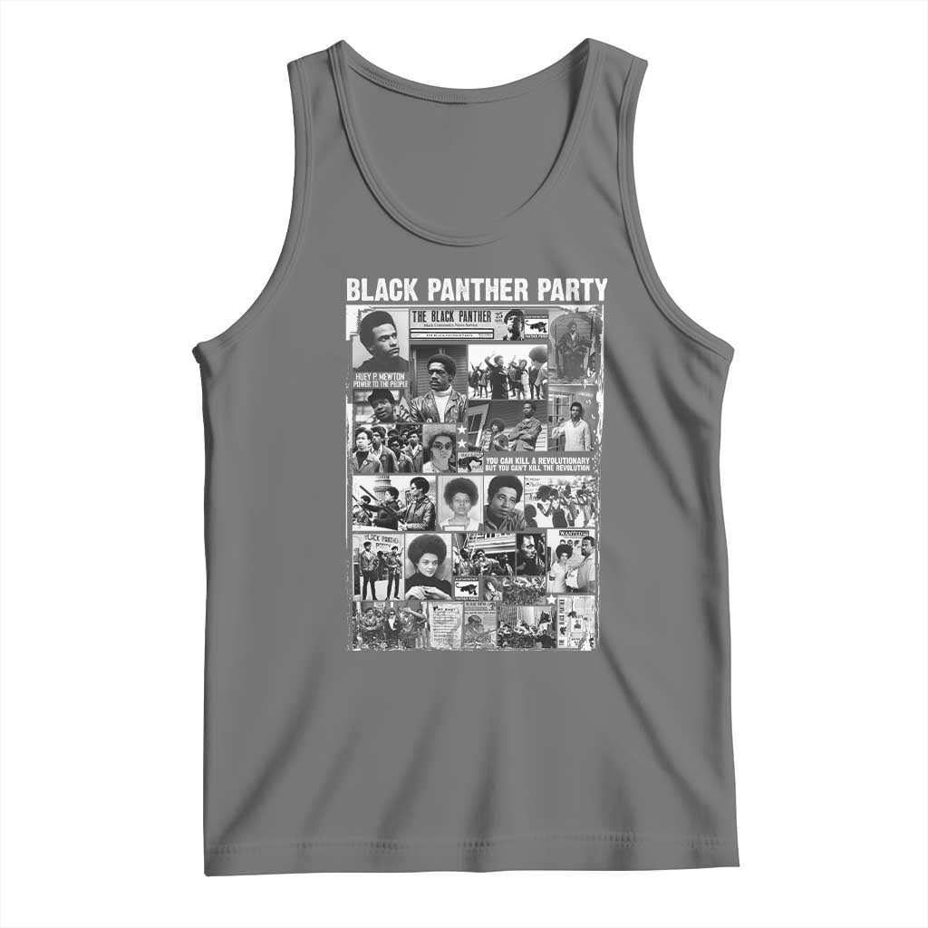Black Panther Party Collage Tank Top Revolutionary Tribute to Huey P. Newton Movement Legacy - Wonder Print Shop