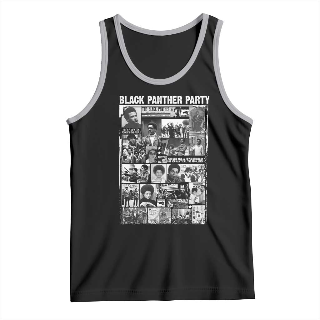 Black Panther Party Collage Tank Top Revolutionary Tribute to Huey P. Newton Movement Legacy - Wonder Print Shop