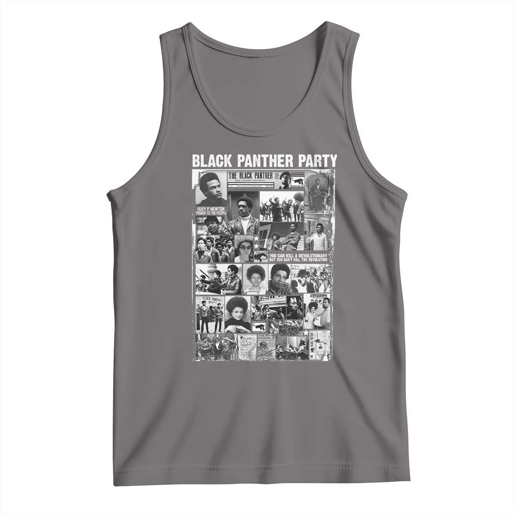 Black Panther Party Collage Tank Top Revolutionary Tribute to Huey P. Newton Movement Legacy - Wonder Print Shop