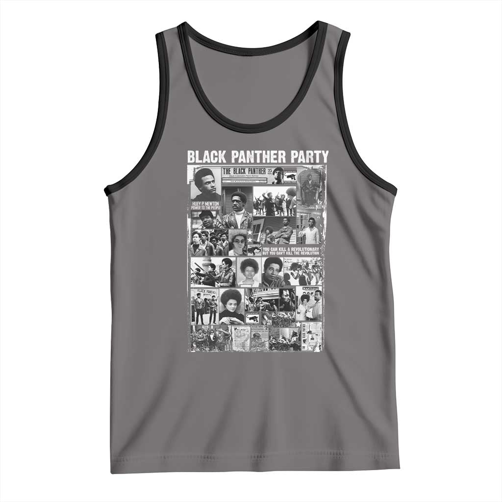 Black Panther Party Collage Tank Top Revolutionary Tribute to Huey P. Newton Movement Legacy - Wonder Print Shop