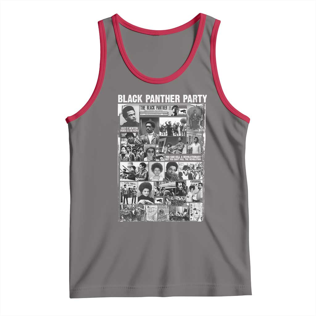 Black Panther Party Collage Tank Top Revolutionary Tribute to Huey P. Newton Movement Legacy - Wonder Print Shop