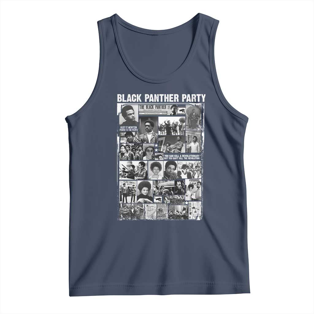 Black Panther Party Collage Tank Top Revolutionary Tribute to Huey P. Newton Movement Legacy - Wonder Print Shop