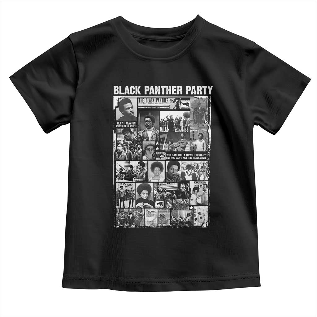 Black Panther Party Collage Toddler T Shirt Revolutionary Tribute to Huey P. Newton Movement Legacy - Wonder Print Shop