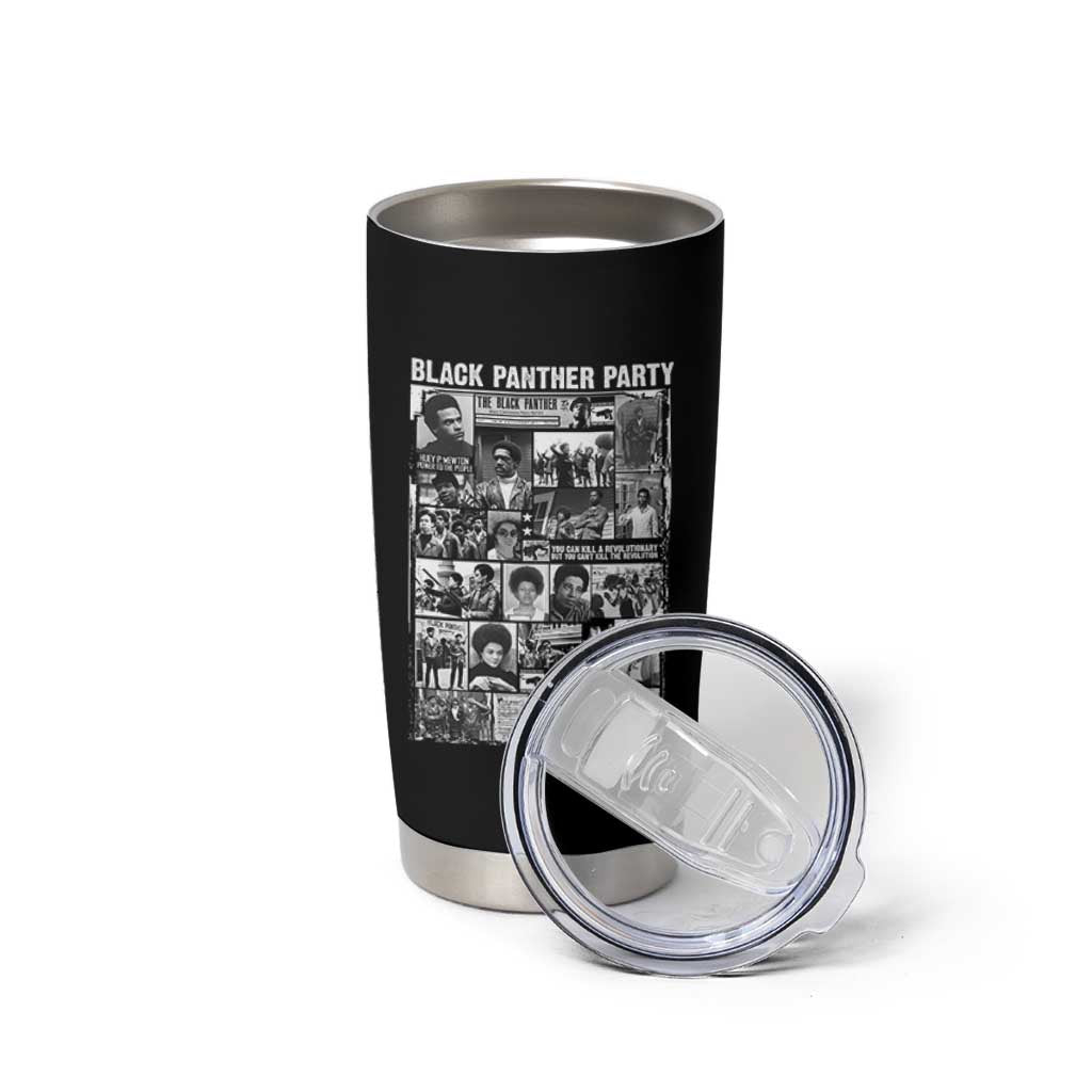 Black Panther Party Collage Tumbler Cup Revolutionary Tribute to Huey P. Newton Movement Legacy - Wonder Print Shop